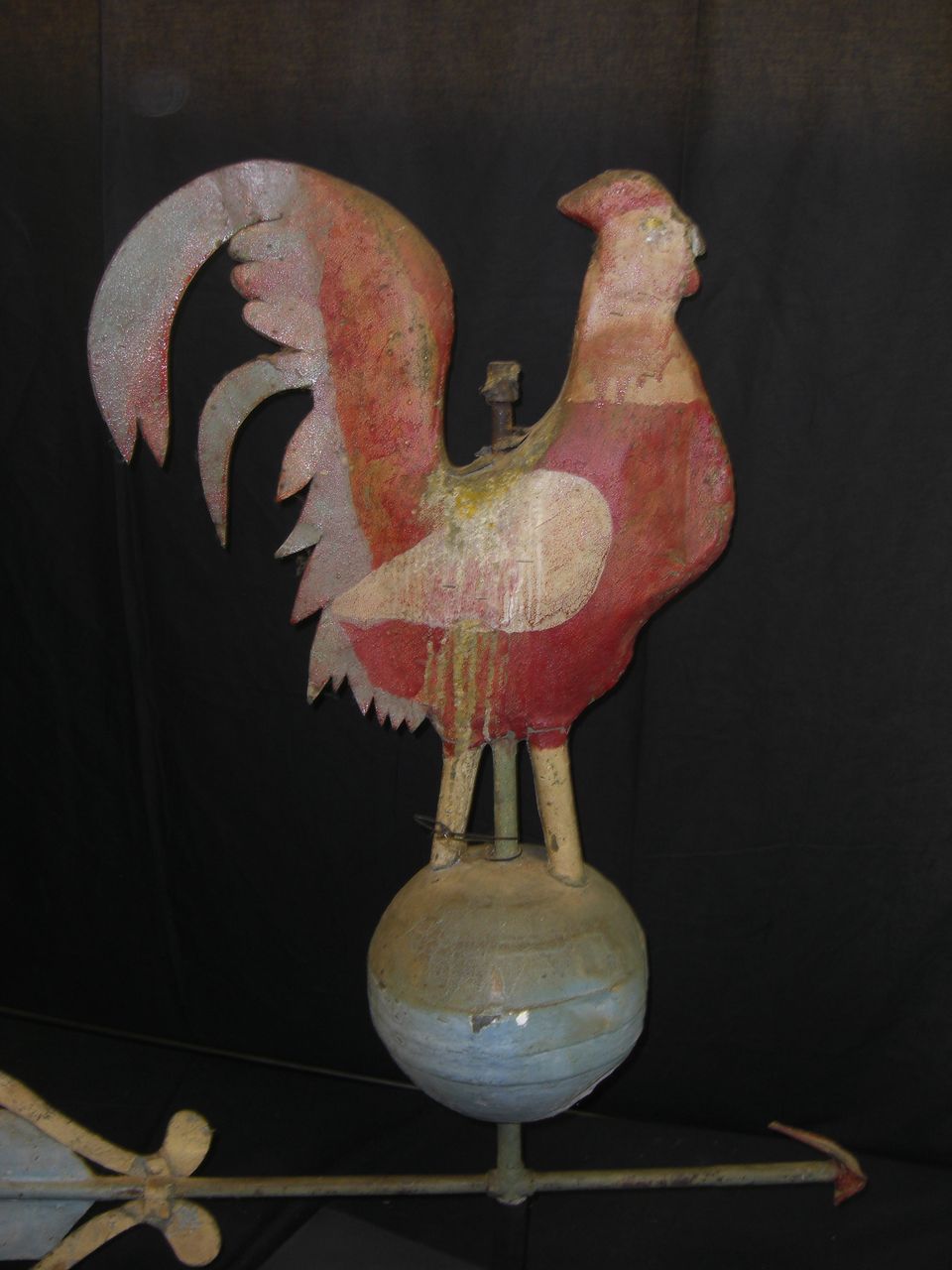 Fabulous Antique Rooster Weathervane in Original Paint Fabulous Antique Rooster Weathervane in Original Paint
