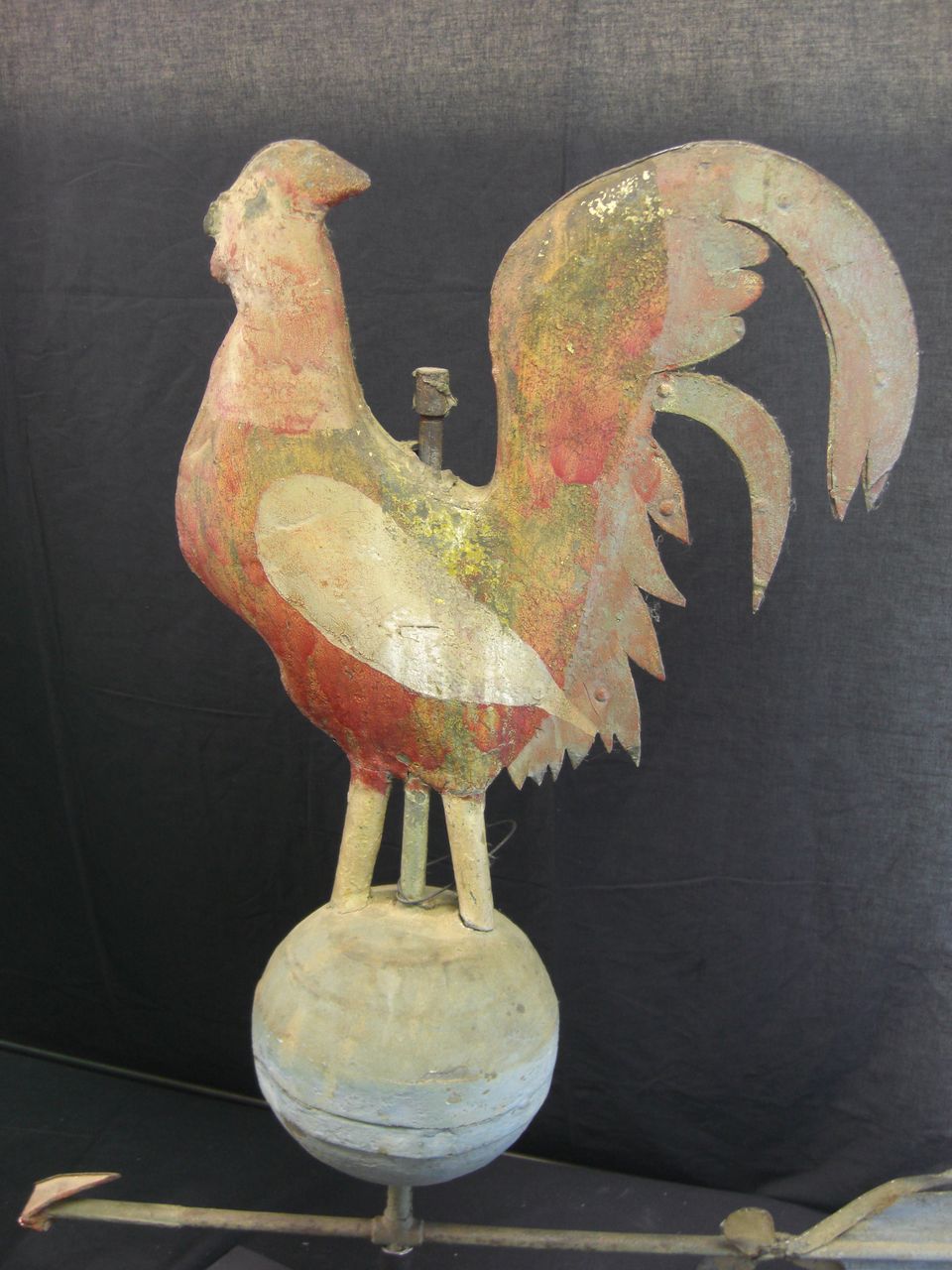 Fabulous Antique Rooster Weathervane in Original Paint Fabulous Antique Rooster Weathervane in Original Paint