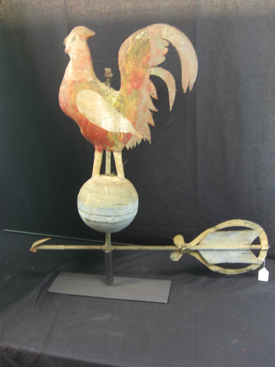 Fabulous Antique Rooster Weathervane in Original Paint Fabulous Antique Rooster Weathervane in Original Paint