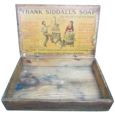 Antique 1880's Frank Siddalls Wooden Soap Box Display Advertisement Antique 1880's Frank Siddalls Wooden Soap Box Display Advertisement