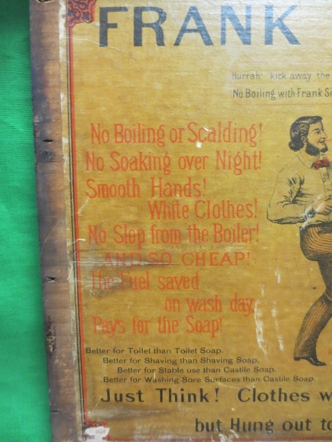 Antique 1880's Frank Siddalls Wooden Soap Box Display Advertisement Antique 1880's Frank Siddalls Wooden Soap Box Display Advertisement