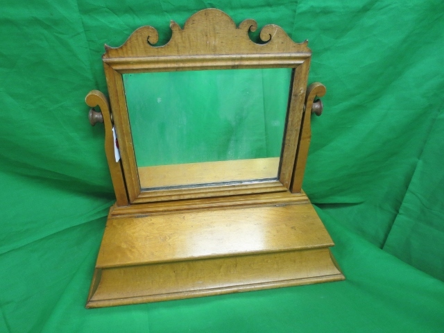Antique Wood Shaving Stand w/Tilting Mirror & Drawer Antique Wood Shaving Stand w/Tilting Mirror & Drawer