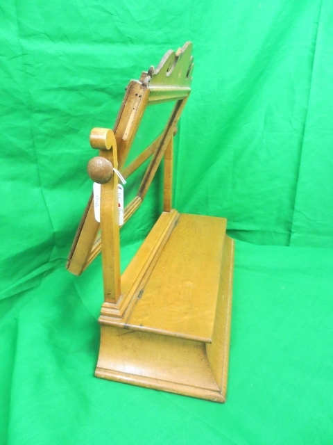Antique Wood Shaving Stand w/Tilting Mirror & Drawer Antique Wood Shaving Stand w/Tilting Mirror & Drawer