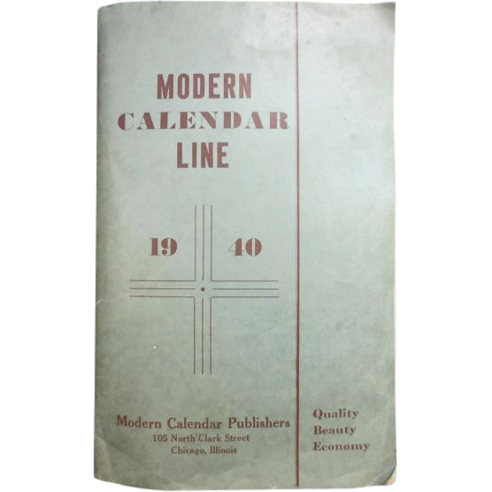 RARE-1939 Modern Line Calendar Salesman's Sample Portfolio RARE-1939 Modern Line Calendar Salesman's Sample Portfolio