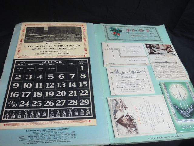 RARE-1939 Modern Line Calendar Salesman's Sample Portfolio RARE-1939 Modern Line Calendar Salesman's Sample Portfolio