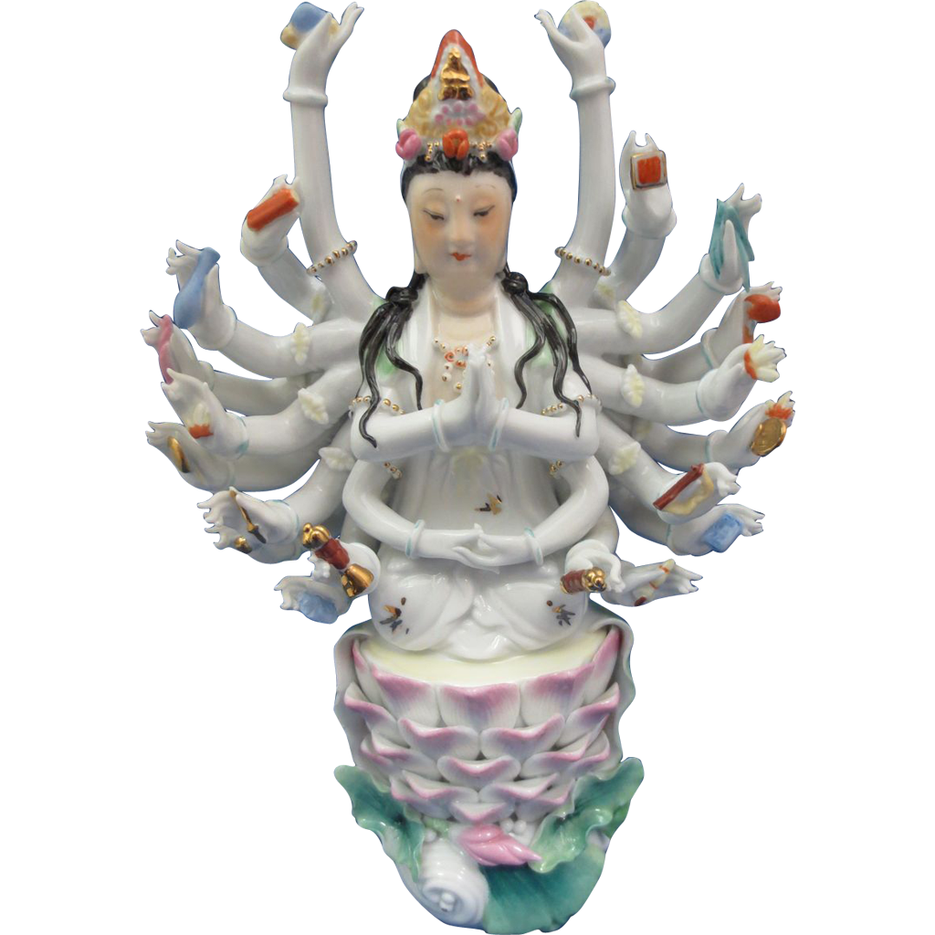 Hand Made Thousand Hand Kwan Yin Porcelain God Statue Hand Made Thousand Hand Kwan Yin Porcelain God Statue