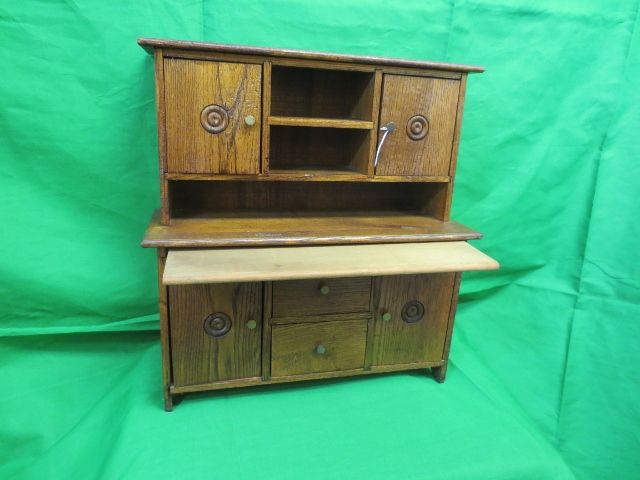 Hand Crafted Miniature Step Back Hutch w/Cutting Board Hand Crafted Miniature Step Back Hutch w/Cutting Board