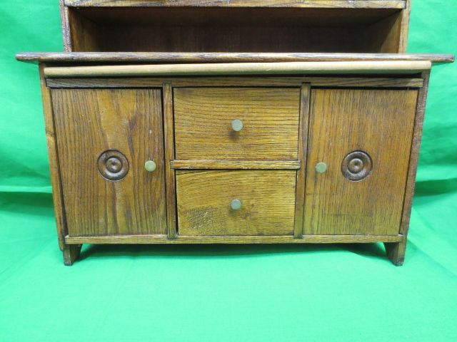 Hand Crafted Miniature Step Back Hutch w/Cutting Board Hand Crafted Miniature Step Back Hutch w/Cutting Board
