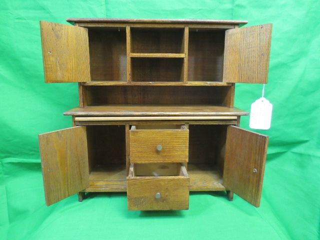 Hand Crafted Miniature Step Back Hutch w/Cutting Board Hand Crafted Miniature Step Back Hutch w/Cutting Board