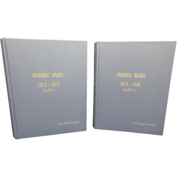 Hershey Bears 1975-1976 Complete Year of Program Bound in 2 Custom Books Hershey Bears 1975-1976 Complete Year of Program Bound in 2 Custom Books