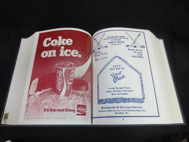 Hershey Bears 1975-1976 Complete Year of Program Bound in 2 Custom Books Hershey Bears 1975-1976 Complete Year of Program Bound in 2 Custom Books