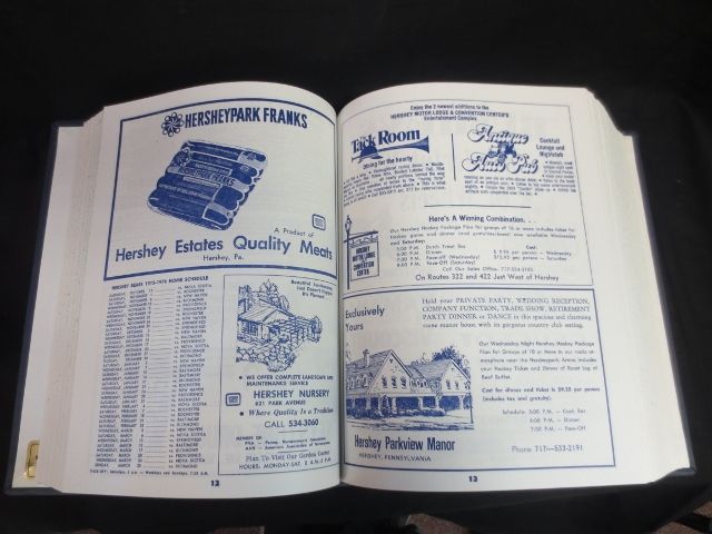 Hershey Bears 1975-1976 Complete Year of Program Bound in 2 Custom Books Hershey Bears 1975-1976 Complete Year of Program Bound in 2 Custom Books