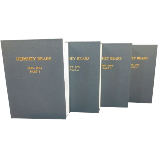 Hershey Bears 1993-1994 Complete Year of Programs Bound in 4 Custom Books Hershey Bears 1993-1994 Complete Year of Programs Bound in 4 Custom Books