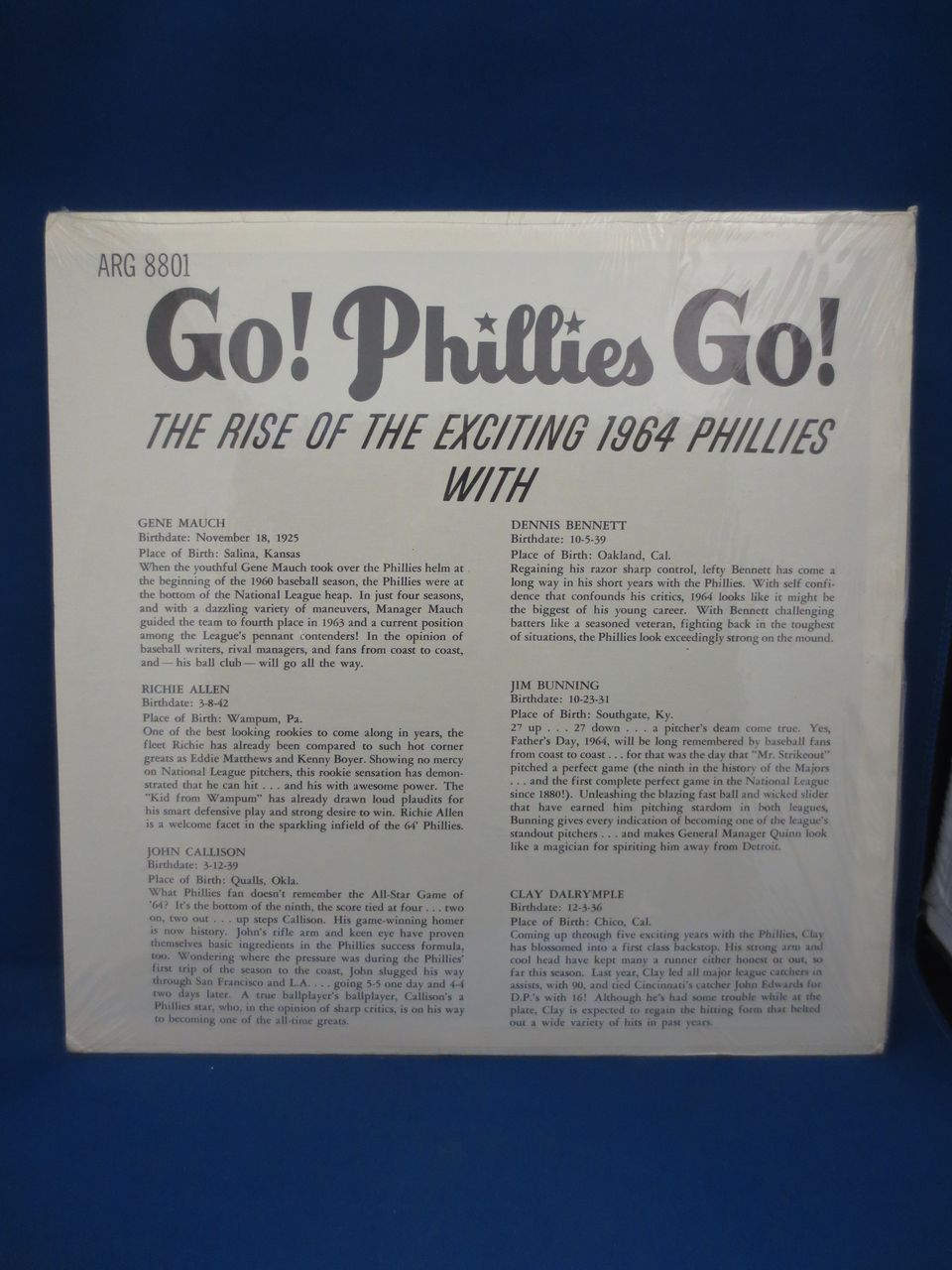 RARE-1964 "Go! Phillies Go!" Never Opened Record Album RARE-1964 "Go! Phillies Go!" Never Opened Record Album