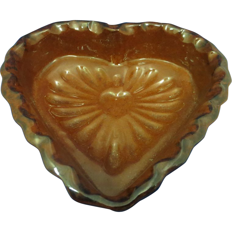 Redware Heart Shaped Bowl Foltz Redware Heart Shaped Bowl Foltz