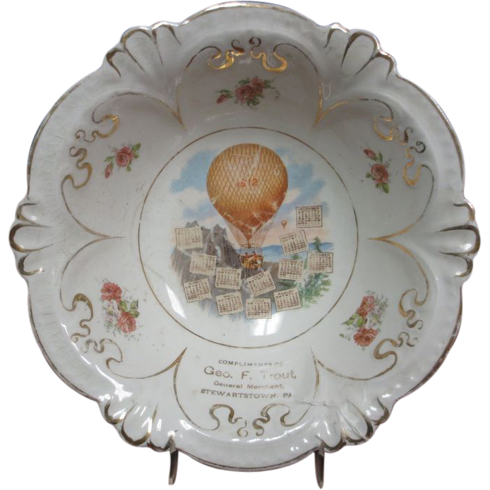 192 Geo F. Trout Calendar Bowl York Pennsylvania 192 Geo F. Trout Calendar Bowl York Pennsylvania