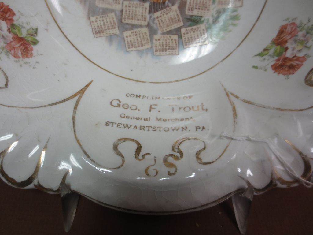 192 Geo F. Trout Calendar Bowl York Pennsylvania 192 Geo F. Trout Calendar Bowl York Pennsylvania
