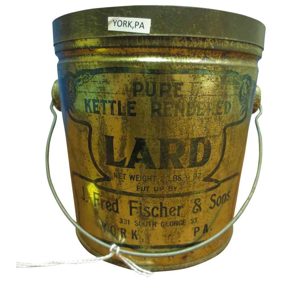 J. Fred Fischer & Sons Lard Bucket York Pennsylvania J. Fred Fischer & Sons Lard Bucket York Pennsylvania
