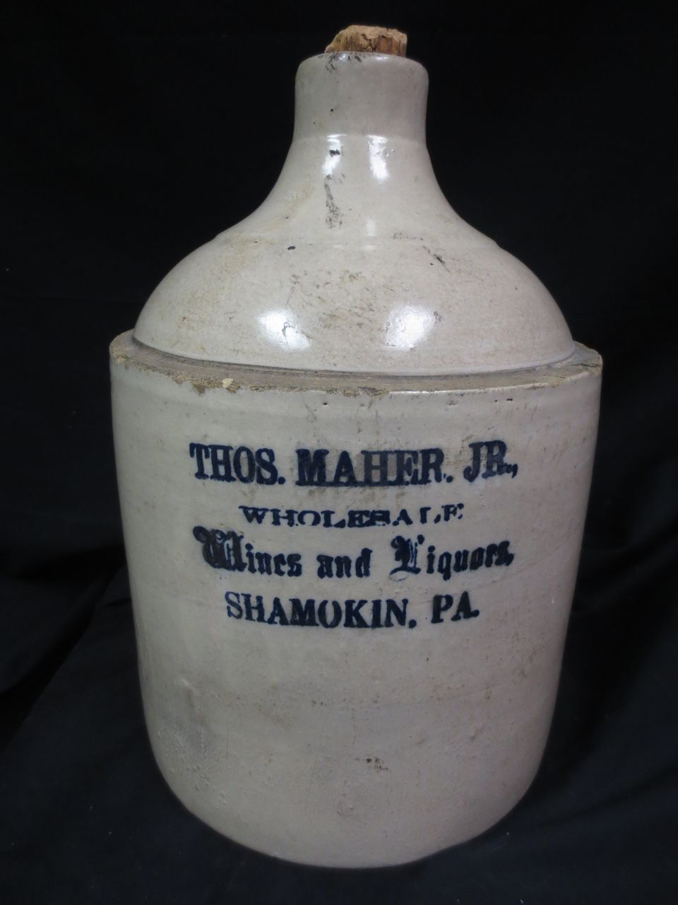 Thos Maher Jr. Jug Crock Stoneware Thos Maher Jr. Jug Crock Stoneware