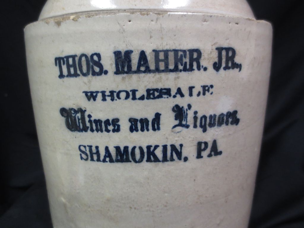 Thos Maher Jr. Jug Crock Stoneware Thos Maher Jr. Jug Crock Stoneware
