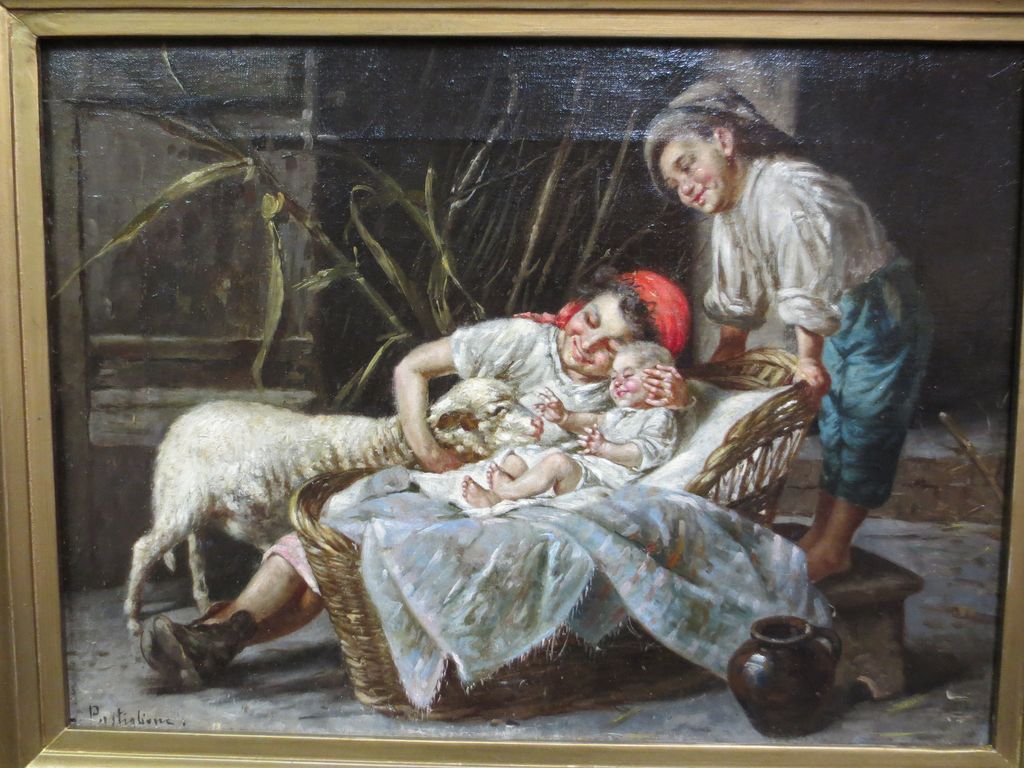 Italian Children In Barn by Postiglione Italian Children In Barn by Postiglione