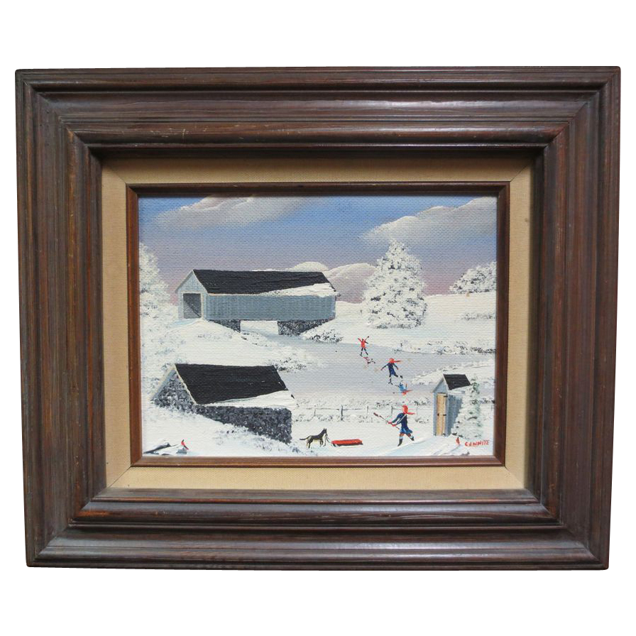 Folk Art Ice Skates by Charles White Folk Art Ice Skates by Charles White