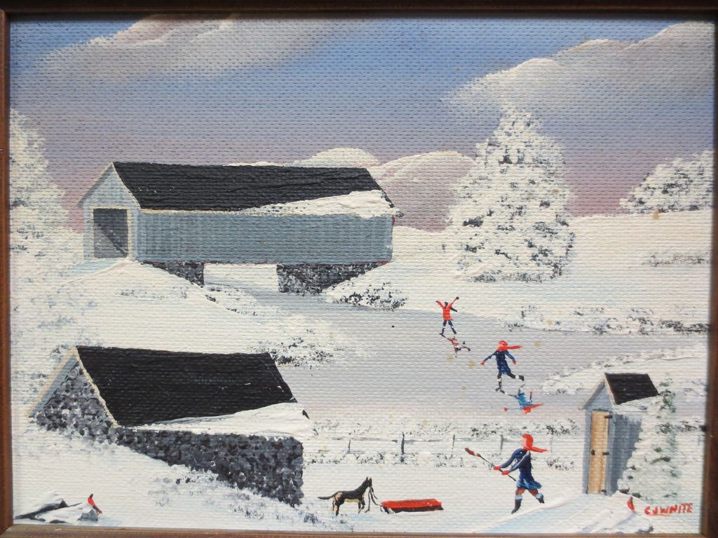 Folk Art Ice Skates by Charles White Folk Art Ice Skates by Charles White