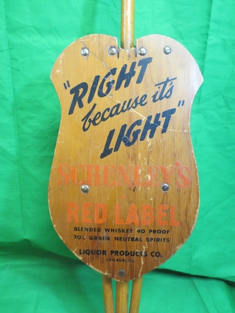 Vintage Schenly's Red Label Advertising Walking Stick Chair Vintage Schenly's Red Label Advertising Walking Stick Chair