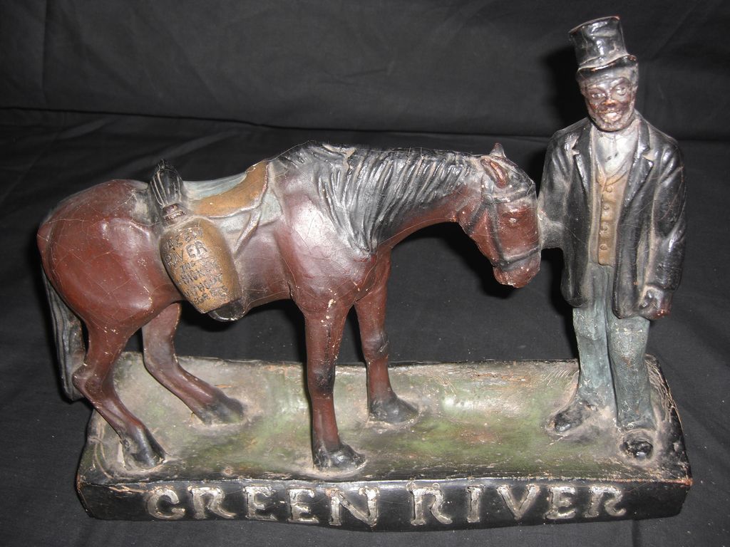 Rare Green River Whiskey Counter Top Display Black Americana Piece! Rare Green River Whiskey Counter Top Display Black Americana Piece!
