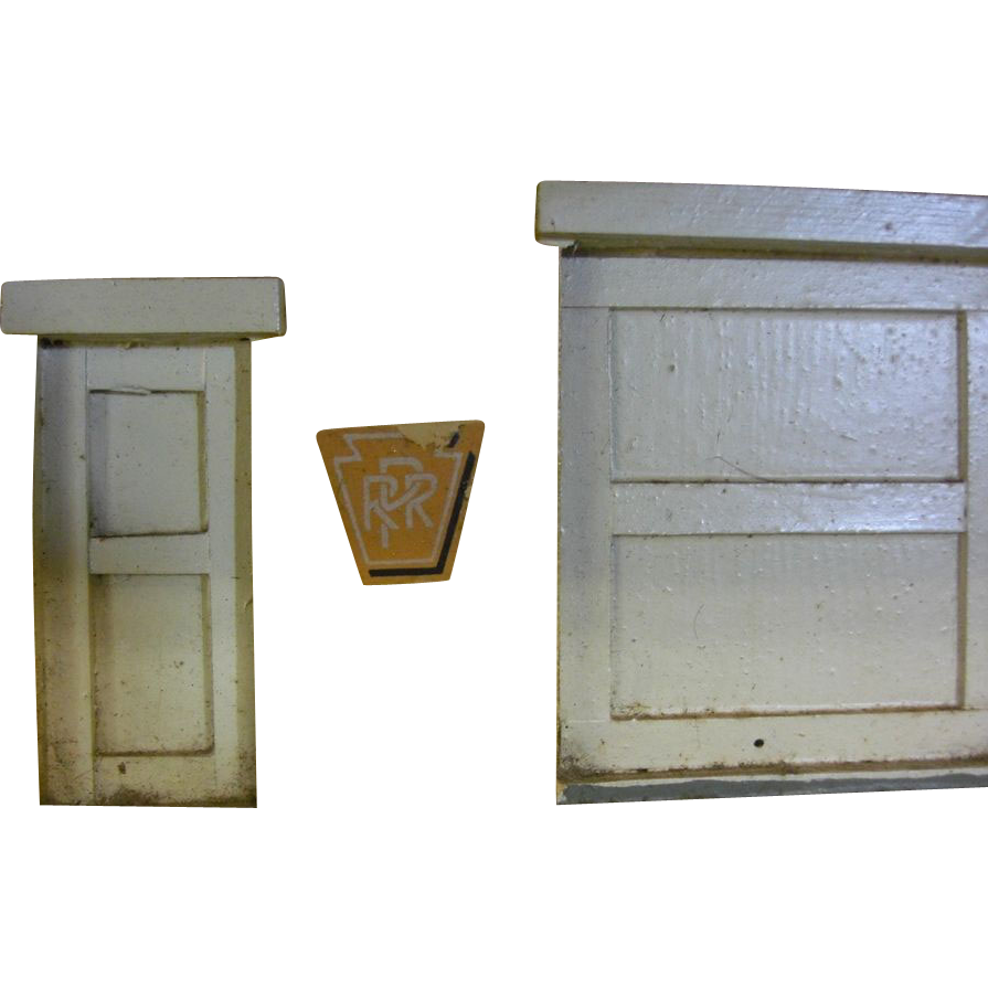 Fabulous Folk Art Wooden Penna. Railroad Station Hand Made Circa 1940's Fabulous Folk Art Wooden Penna. Railroad Station Hand Made Circa 1940's