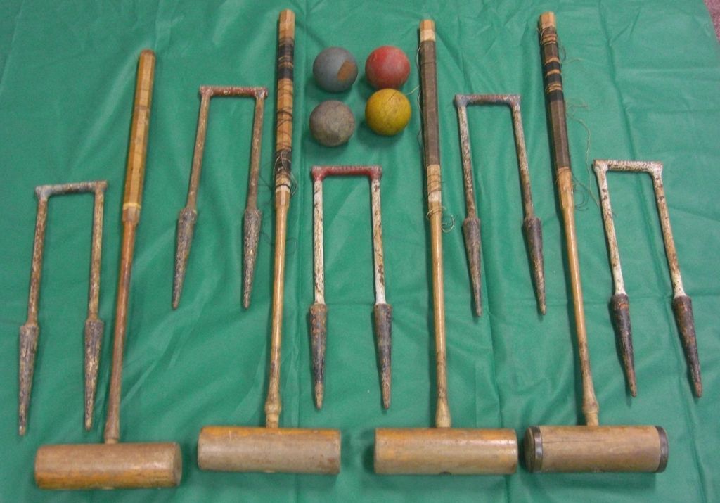 Lot of (2) Antique Croquet Sets Abercrombie & Fitch / Patent 1898 The Real Deal Lot of (2) Antique Croquet Sets Abercrombie & Fitch / Patent 1898 The Real Deal
