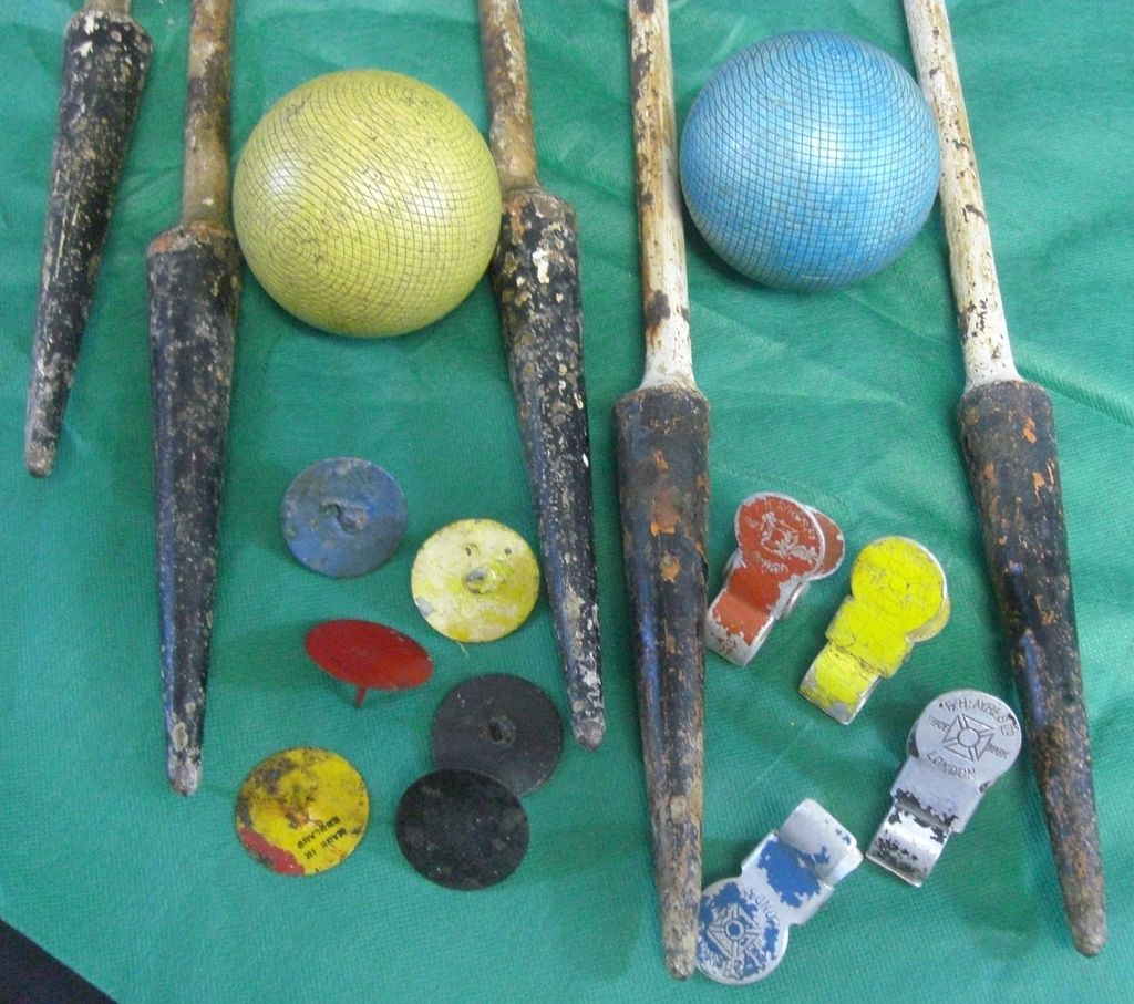 Lot of (2) Antique Croquet Sets Abercrombie & Fitch / Patent 1898 The Real Deal Lot of (2) Antique Croquet Sets Abercrombie & Fitch / Patent 1898 The Real Deal