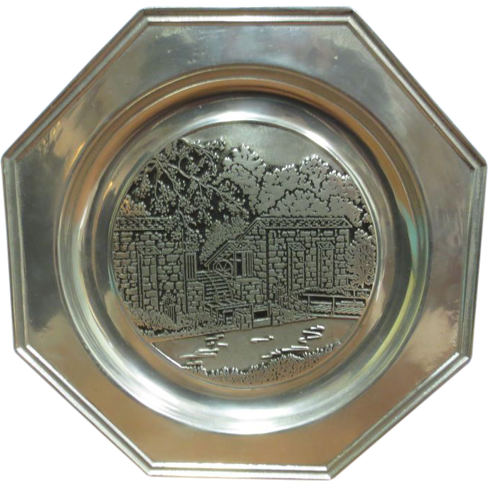 Pewter Hagley Eleutherian Mills Plate Pewter Hagley Eleutherian Mills Plate