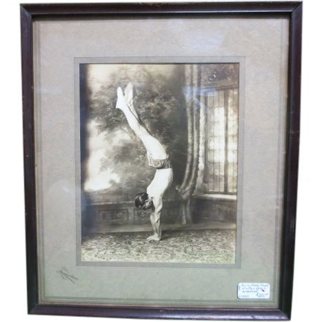 Early Photo of Man Doing A Hand Stand Sports Gymnastics Early Photo of Man Doing A Hand Stand Sports Gymnastics