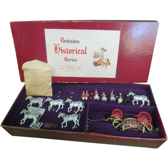 Vintage Britain's Set# 9402 Carriage Horse & Passengers Vintage Britain's Set# 9402 Carriage Horse & Passengers