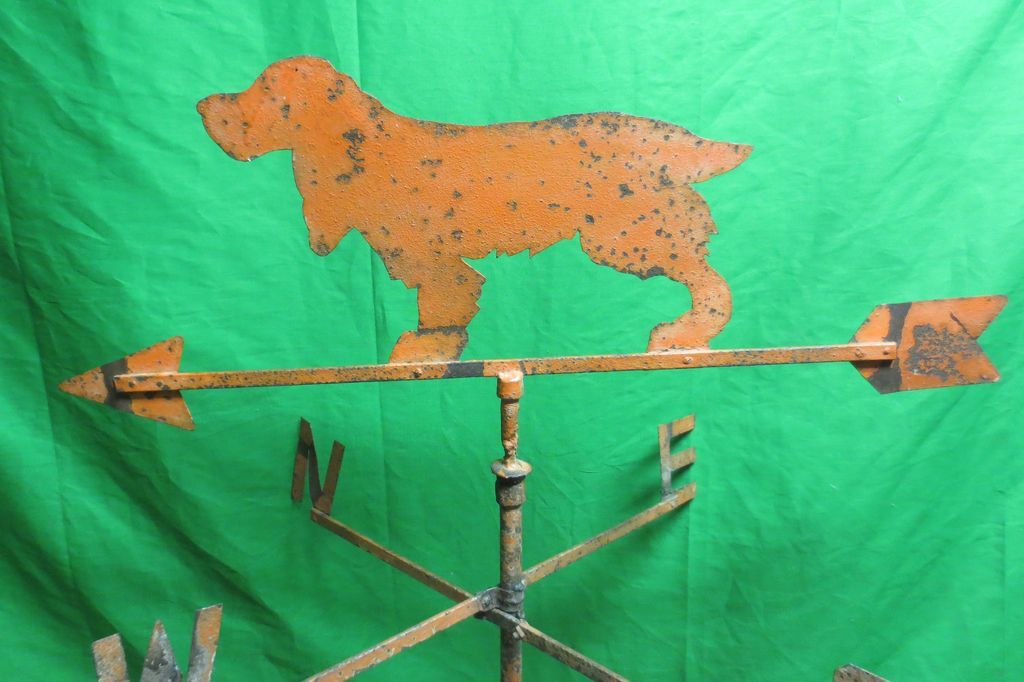 Antique Antique Weathervane of Cocker Spaniel Dog in Original Paint Made ofSheet Metal Antique Antique Weathervane of Cocker Spaniel Dog in Original Paint Made ofSheet Metal