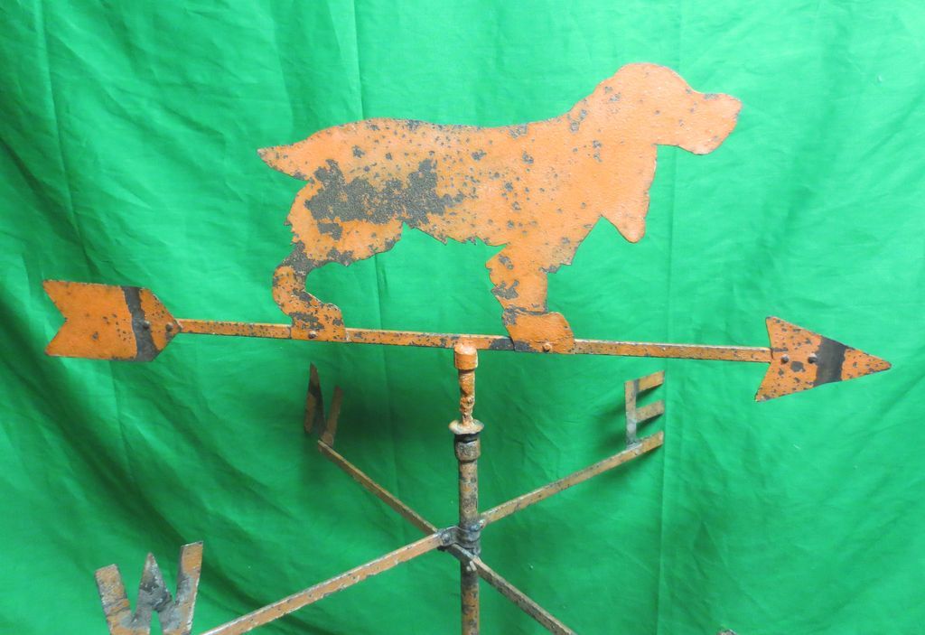 Antique Antique Weathervane of Cocker Spaniel Dog in Original Paint Made ofSheet Metal Antique Antique Weathervane of Cocker Spaniel Dog in Original Paint Made ofSheet Metal
