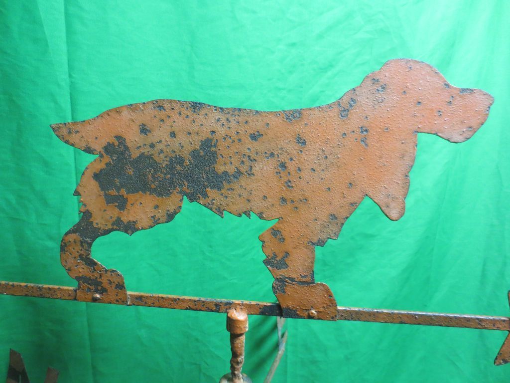 Antique Antique Weathervane of Cocker Spaniel Dog in Original Paint Made ofSheet Metal Antique Antique Weathervane of Cocker Spaniel Dog in Original Paint Made ofSheet Metal