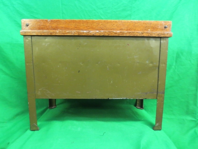 Vintage 1920's Salesman Sample 2 Drawer Wood/Metal Desk Miniature Vintage 1920's Salesman Sample 2 Drawer Wood/Metal Desk Miniature