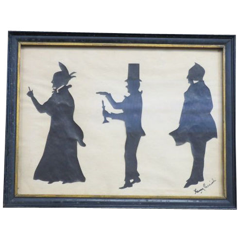 Antique Original Silhouettes of Charles Dicken's Characters Art Antique Original Silhouettes of Charles Dicken's Characters Art