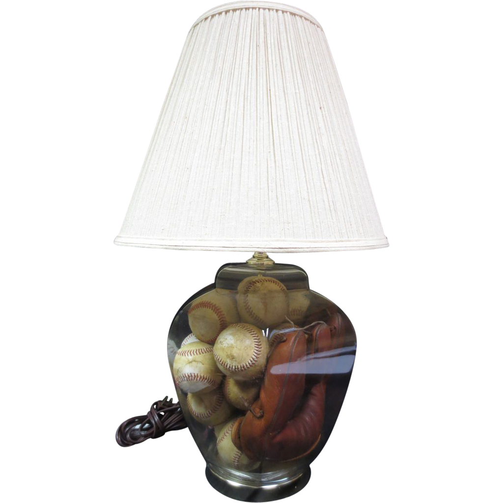 RARE-Baseball Lamp-Real Balls & Glove RARE-Baseball Lamp-Real Balls & Glove