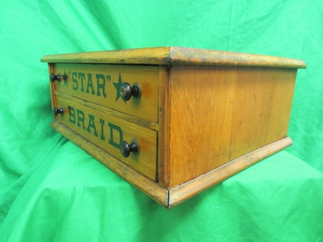 Vintage 1920's Star Braid Spool Cabinet Sewing Counter Top Display Model Vintage 1920's Star Braid Spool Cabinet Sewing Counter Top Display Model