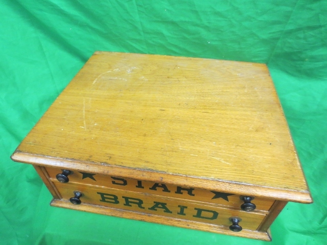 Vintage 1920's Star Braid Spool Cabinet Sewing Counter Top Display Model Vintage 1920's Star Braid Spool Cabinet Sewing Counter Top Display Model