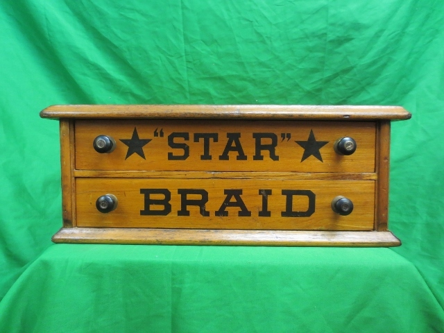 Vintage 1920's Star Braid Spool Cabinet Sewing Counter Top Display Model Vintage 1920's Star Braid Spool Cabinet Sewing Counter Top Display Model