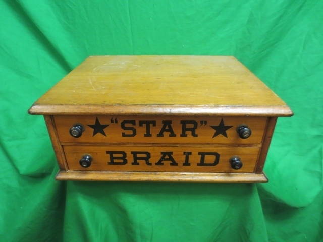 Vintage 1920's Star Braid Spool Cabinet Sewing Counter Top Display Model Vintage 1920's Star Braid Spool Cabinet Sewing Counter Top Display Model