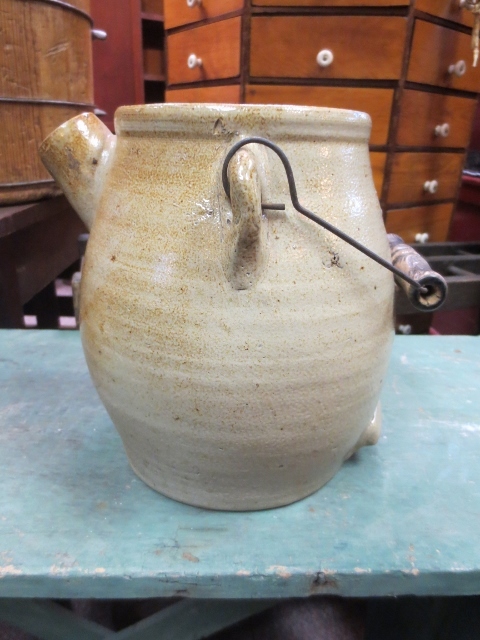 RARE-Antique Stoneware Batter Jug w/Handle J.W. Farrington NY RARE-Antique Stoneware Batter Jug w/Handle J.W. Farrington NY