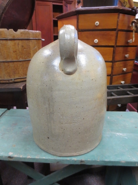 Antique Beautifully Decorated Single Handle Stoneware Crock Jug Antique Beautifully Decorated Single Handle Stoneware Crock Jug