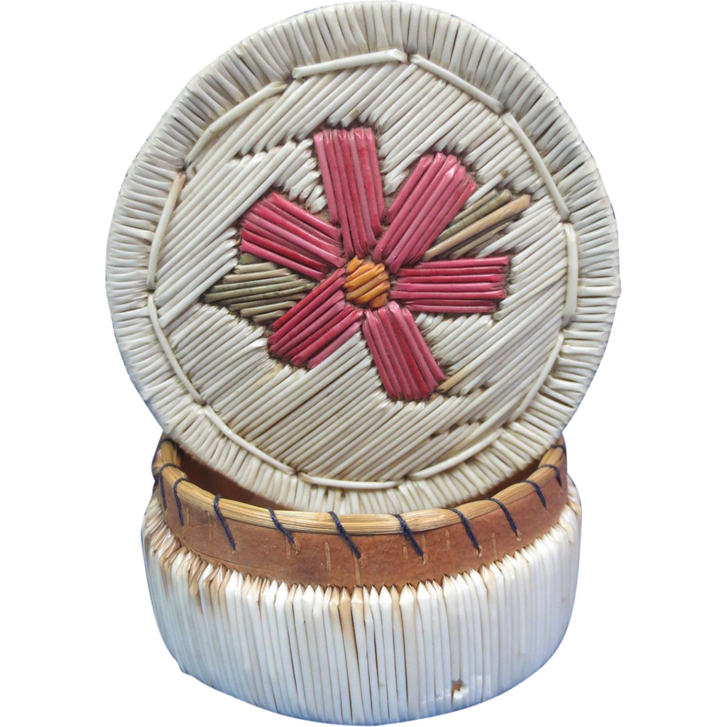 Six Nations Porcupine Quill Trinket or Jewelry Box Six Nations Porcupine Quill Trinket or Jewelry Box