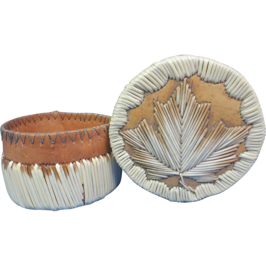 Six Nations Porcupine Quill Jewelry or Trinket Box Six Nations Porcupine Quill Jewelry or Trinket Box