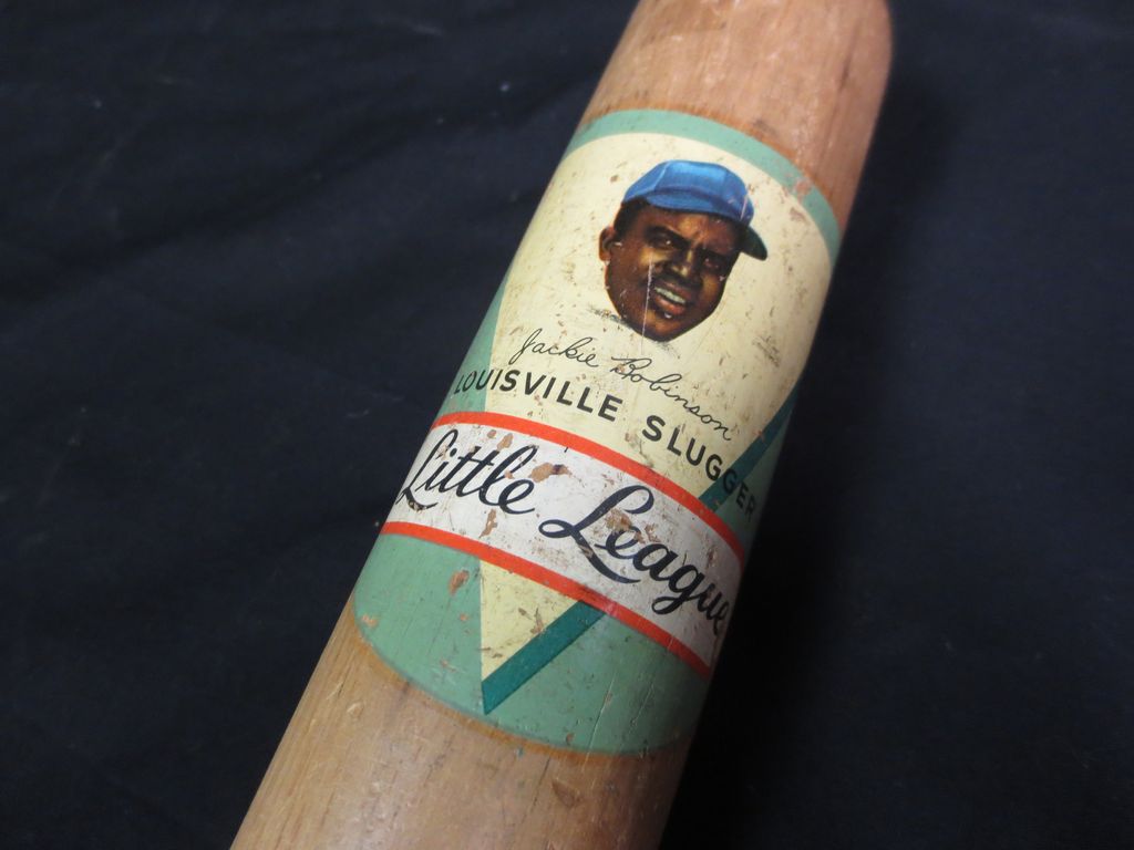 1950's Jackie Robinson Little Leauge Decal Baseball Bat 1950's Jackie Robinson Little Leauge Decal Baseball Bat